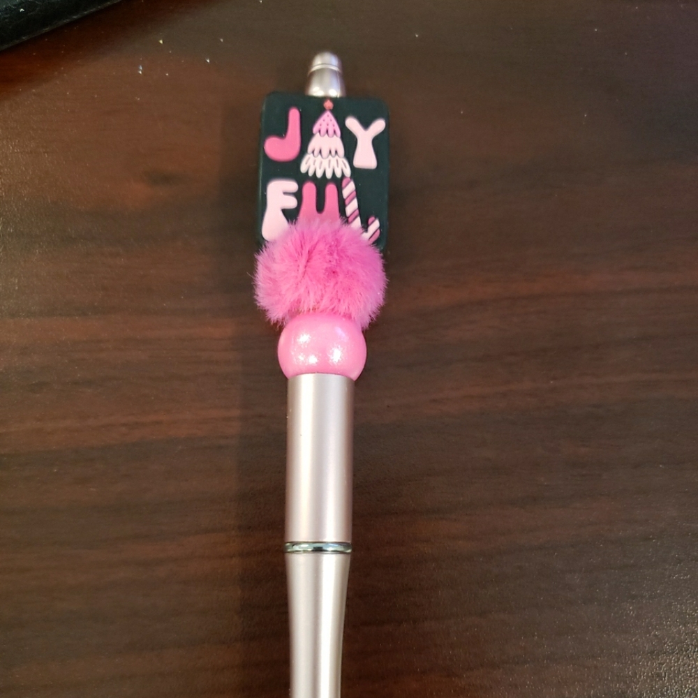 New Handmade Christmas Joyful Focal Bead Beaded Pen